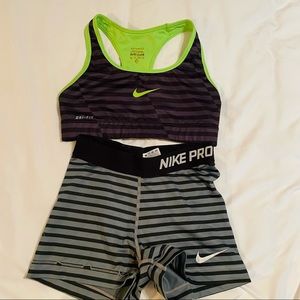 Nike Pro Set size XS previously loved but tons of life left. Smoke free home.